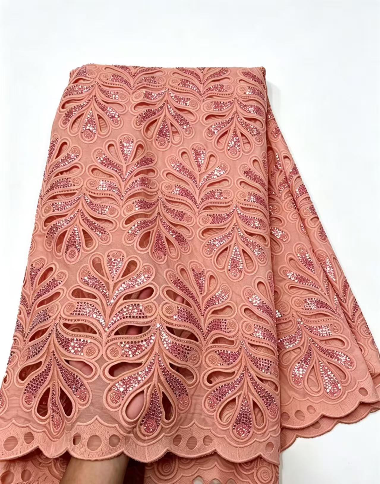 Glitter Tablecloth - 卸売高品質2026年アフリカナイジェリア産ギピュール刺繍オーガンザチュールレース生地パーティードレススパンコールウェディング5ヤード