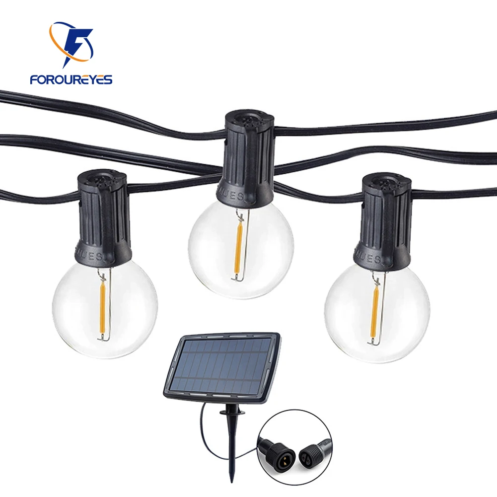 Neon Sign Party - 充電式屋外ソーラーledライトストリップ,100/フィート,g40,プラスチック電球,庭,パティオ,結婚披露宴の装飾