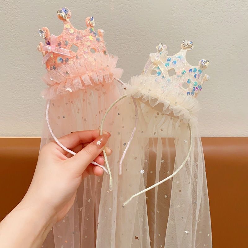 プリンセスクラウンベールヘッドバンドキラキラチュールヘアアク - Glitter Tablecloth のレビューと価格