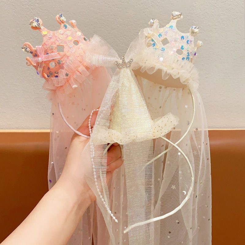 プリンセスクラウンベールヘッドバンドキラキラチュールヘアアク - Glitter Tablecloth のレビューと価格