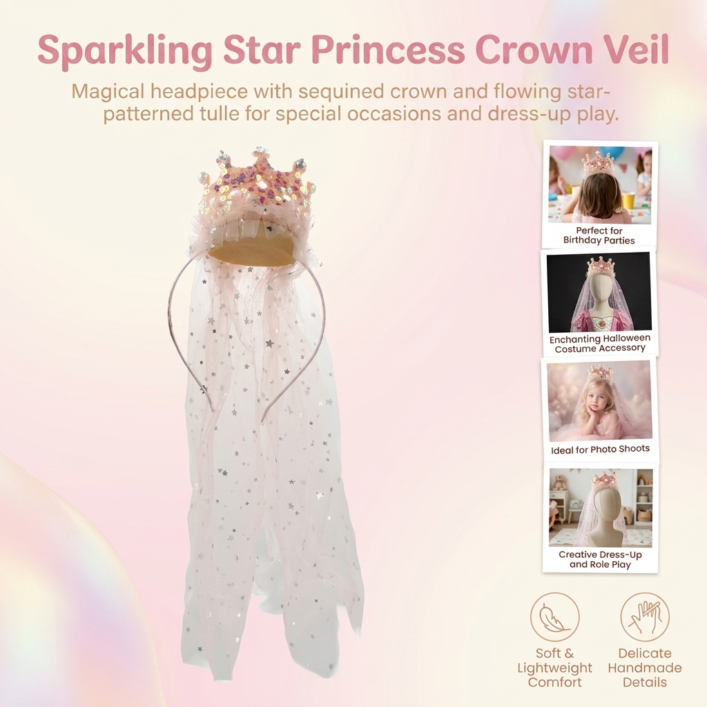 プリンセスクラウンベールヘッドバンドキラキラチュールヘアアク - Glitter Tablecloth のレビューと価格