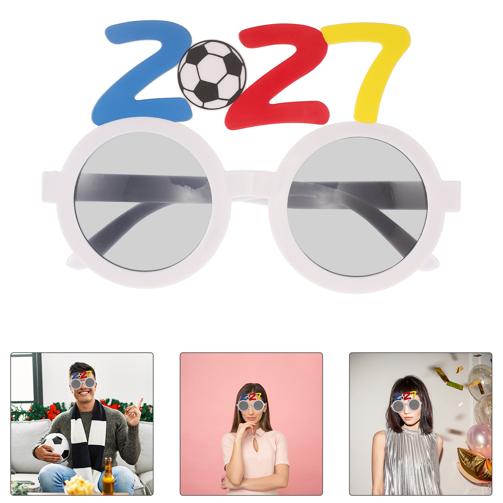 2個セット 2027 サッカーパーティーグラス カラフルな数 - Photo Booth Frame のレビューと価格