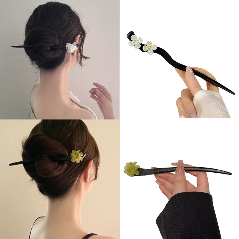 ヴィンテージ中国風の木製花ヘアスティックパールヘアピンジュエ - Event Suppliers のレビューと価格