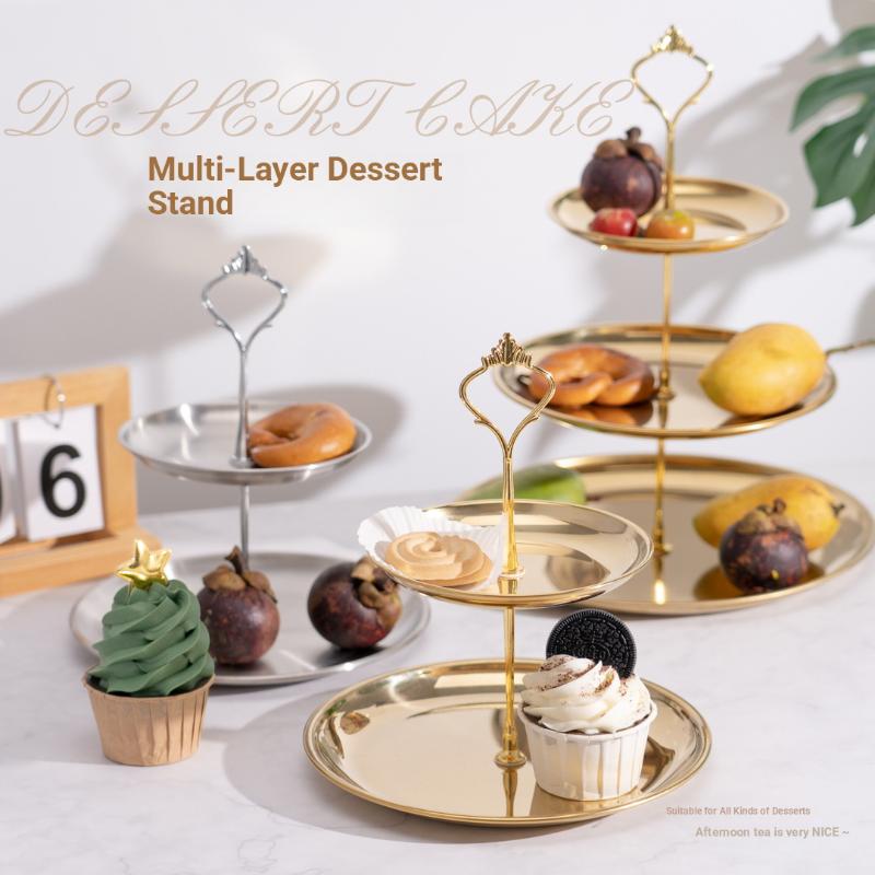 ゴールドシルバー2/3段ケーキスタンド、パーティーデザートデ - Cupcake Stand Tier のレビューと価格