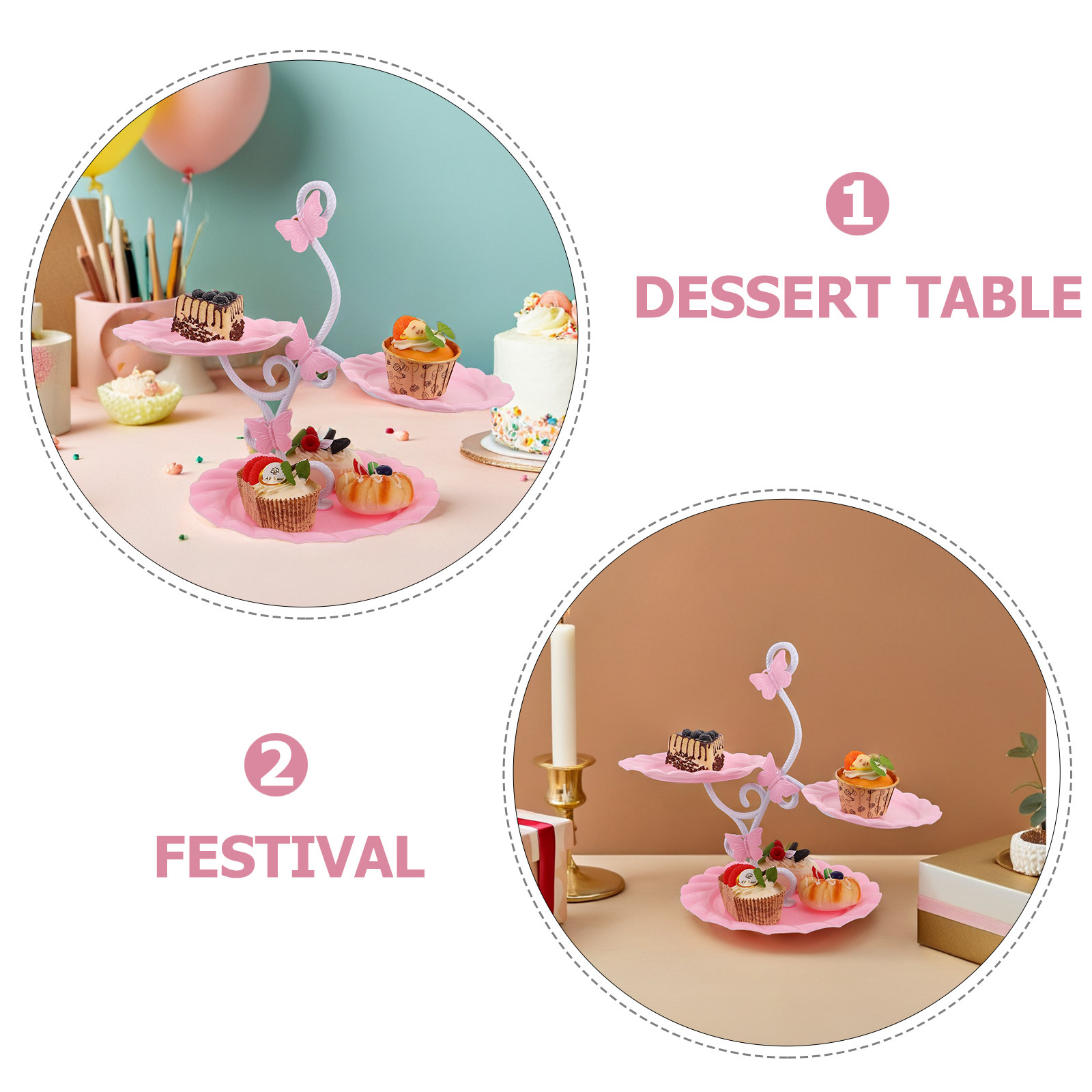 3段ケーキディスプレイスタンド エレガントなヨーロピアンスタ - Cupcake Stand Tier のレビューと価格