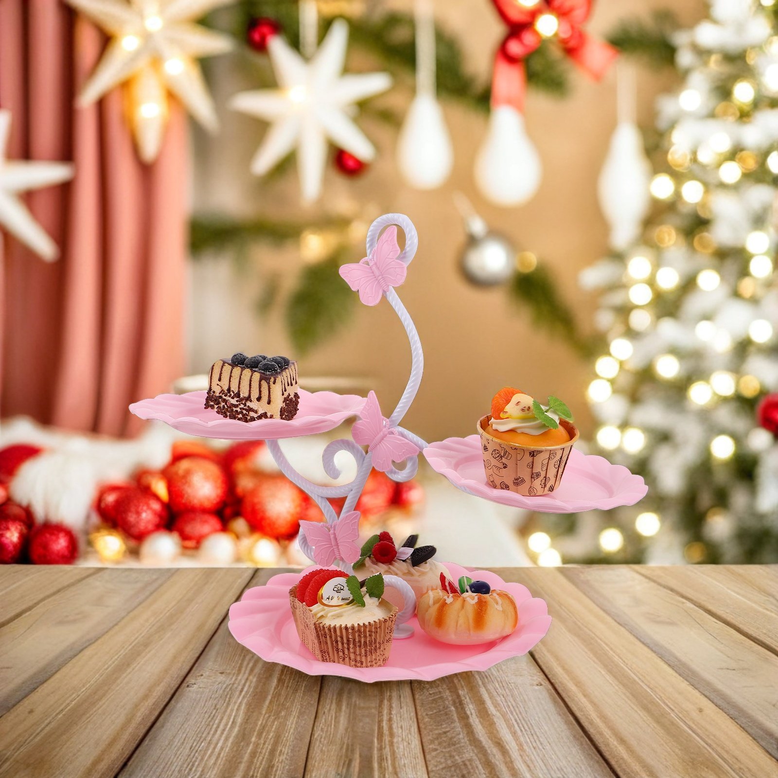 3段ケーキディスプレイスタンド エレガントなヨーロピアンスタ - Cupcake Stand Tier のレビューと価格